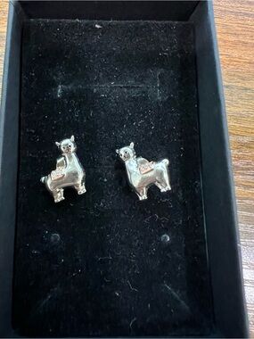 Sterling Llama Stud Earrings - Silver